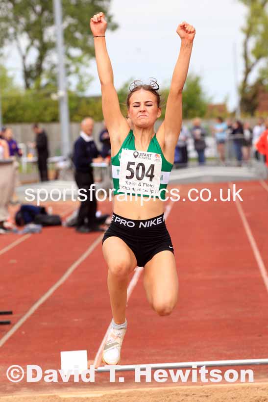 Womens Under-17s Long Jump, 2023 North Eastern Track and Field Champs., Middlesbrough Sports Village, Middlesbrough. Photo: David T. Hewitson/Sports for All Pics